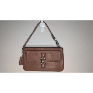 Coach Brown Leather Wristlet Bag Mini Shoulder Purse Y2K Vintage  *As is*